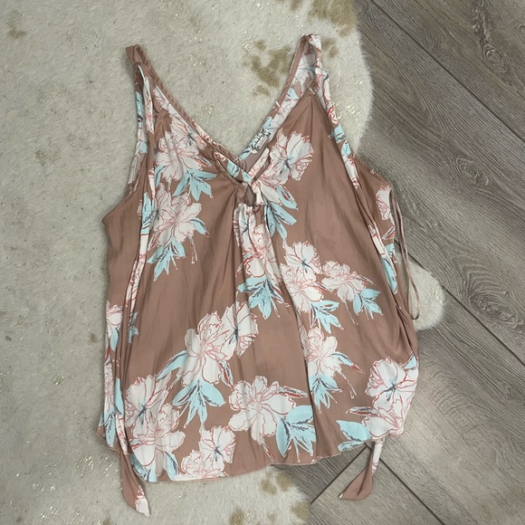 Free people line up printed cami top wide petal beige tank - Picture 2 of 6